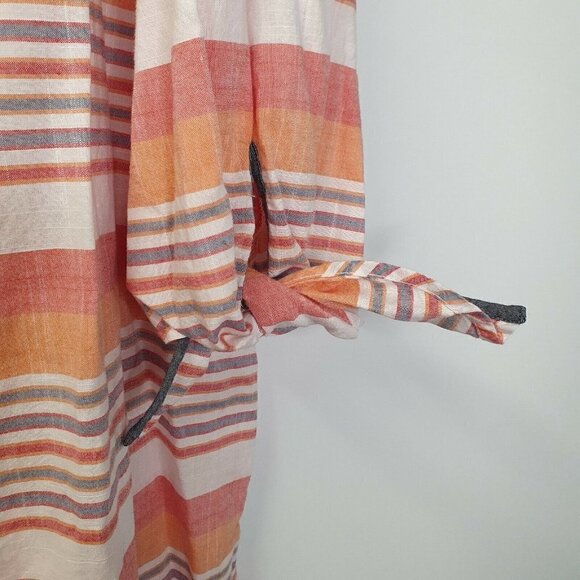 Riders By Lee Striped V-neck 3/4 Tie Sleeve Loose Fit Blouse Plus Size 3X - Picture 6 of 6